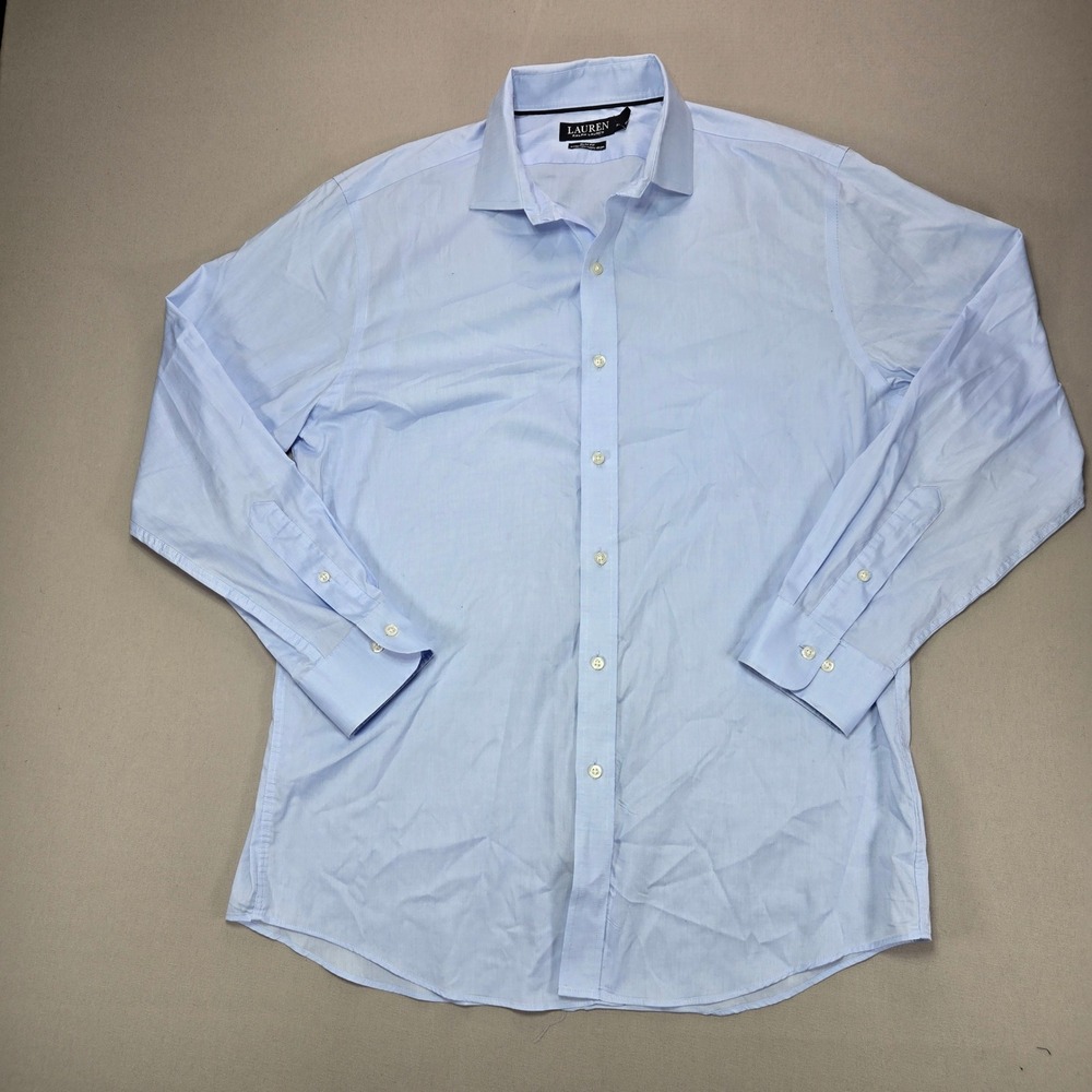 Lauren Ralph Lauren Black Label Slim Fit Stretch Non Iron Light Blue Men's 34/35